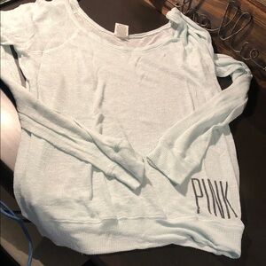 PINK Victoria's Secret Light Blue Knit Long Sleeve Top
